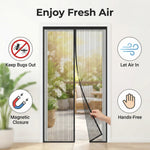 rideau magnétique anti moustiques noir rayures moderne adhésif porte été respirant 80cm 210cm