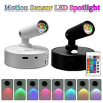 projecteur led réglable rechargeable détecteur mouvement télécommande blanc noir moderne chambre coucher