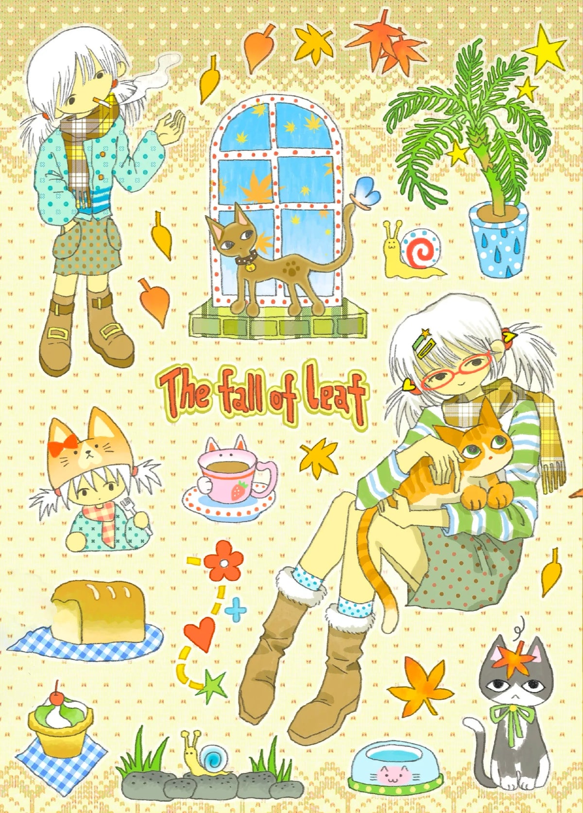 sticker dessin animé motif scolaire chat quotidien opaque manuel décoration papier variété couleurs