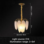 lampe suspendue moderne feuilles doré blanc translucide éclairage intérieur élégant semi encastrée