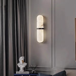 applique murale moderne marbre blanc beige luminaire led chambre salon étude entrée minimaliste fixe