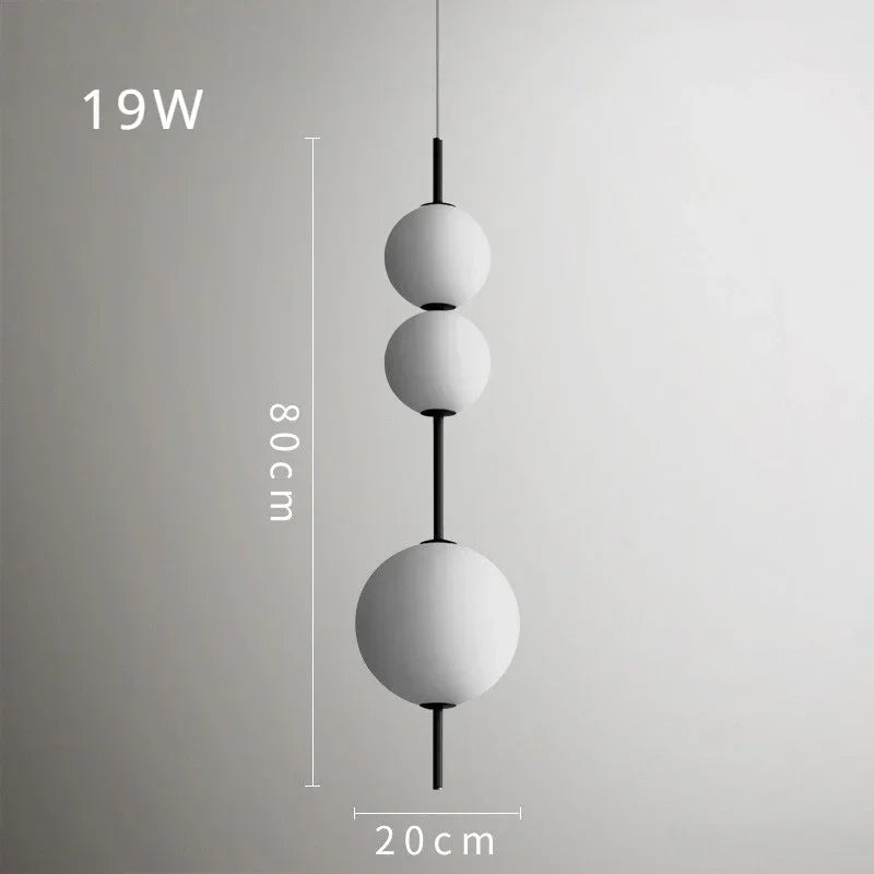 suspension moderne sphères blanches salon restaurant chambre led 6000k 4500k 3000k