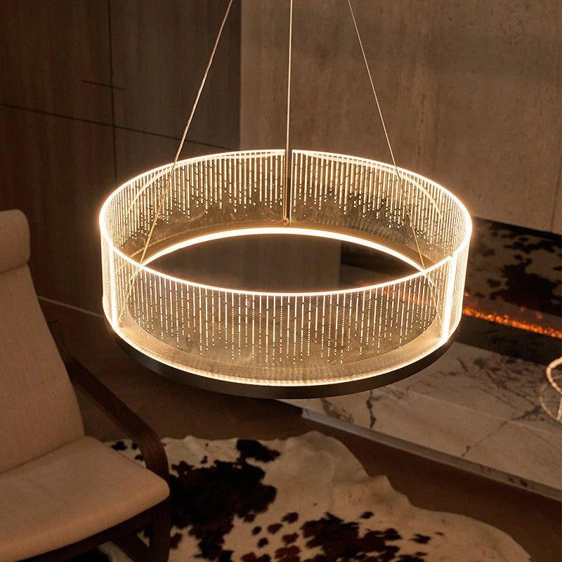 suspension lumineuse moderne dorée tissu beige filigrane salon restaurant chambre doré opaque