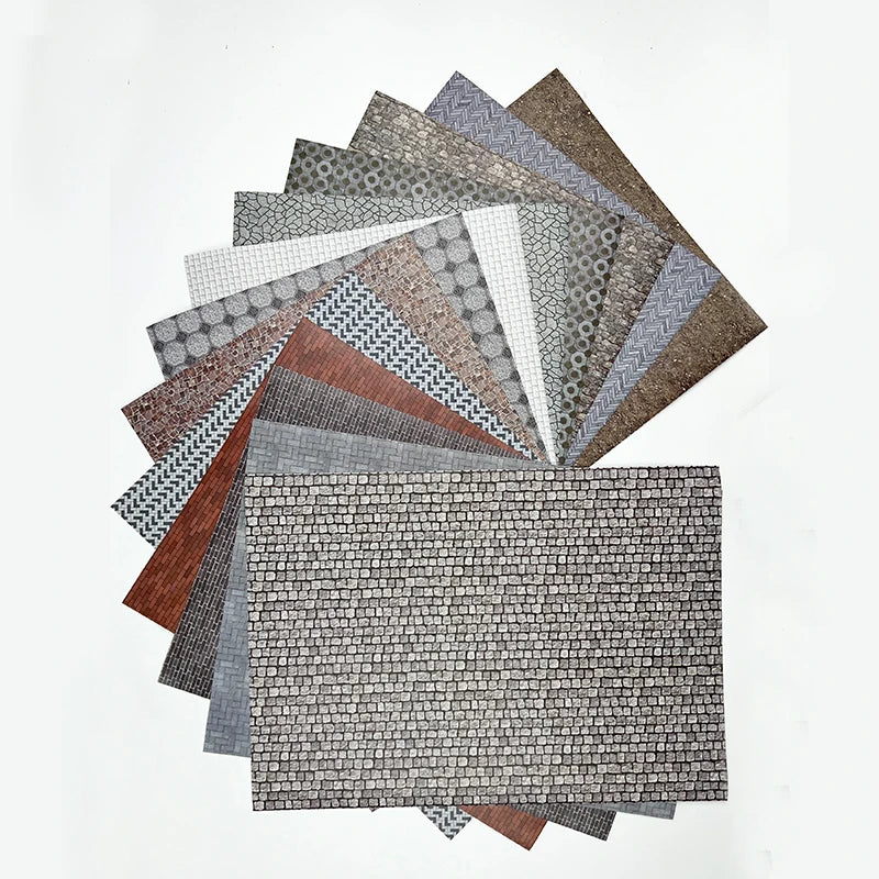 autocollant sol carrelage imitation brique gris marron beige motif géométrique moderne décoration intérieur