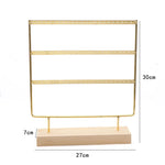 support boucles d'oreilles or blanc moderne clips boîtier bois transparent