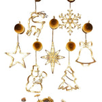 décorations noël lumineuses or blanc étoiles cloches rennes snowflake minimaliste moderne suction cup batteries