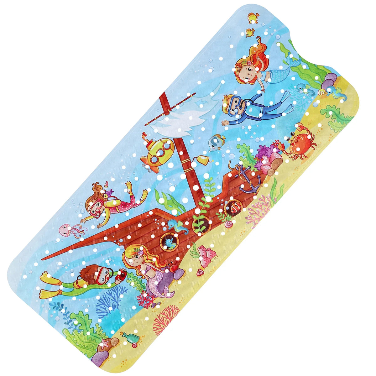 tapis bain anti dérapant thème marin poissons coraux dimensions 100cm 40cm moderne enfantin