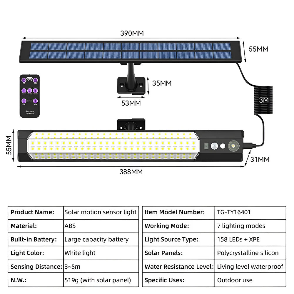 lampe solaire capteur mouvement camping extérieure murale étanche contemporaine jardin sécurité patio led rechargeable