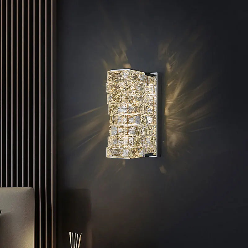 Applique murale moderne cristal transparent doré éclairage quotidien chambre entrée étude fixée mur interrupteur