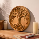 décoration murale arbre sculpté plaque bois naturel artisanal chambre salon opaque support