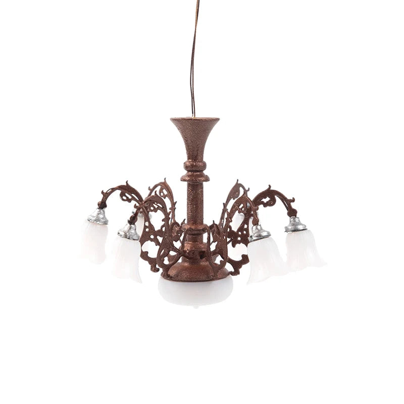 lumière miniature décoration noire dorée classique plastique opaques éclairage poupée chambre objet jouet fixe