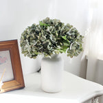 bouquet artificiel hortensia soie blanc vert marron rose beige vases transparents classique moderneintérieurDecorationFleursArtificielles