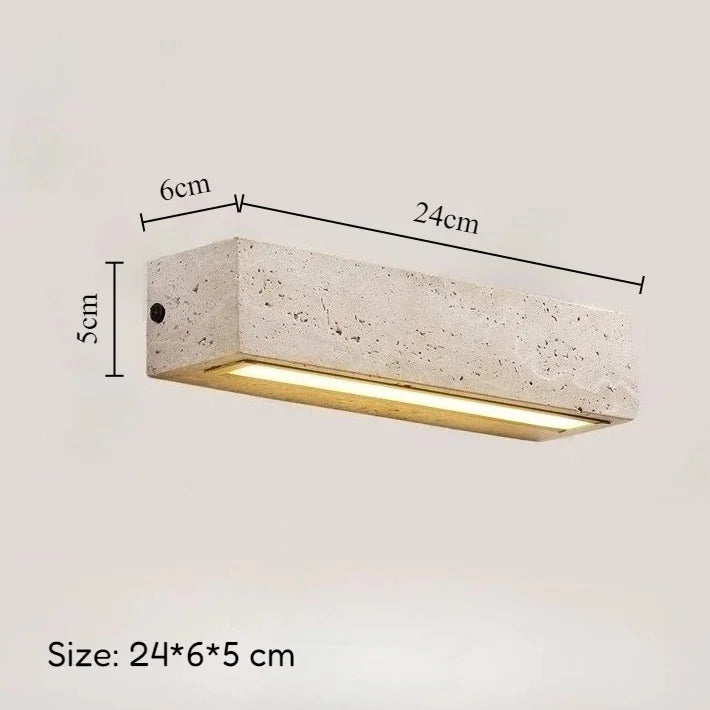 applique murale led moderne travertin jaune texture marbrée ip65 6w 9w waterproof beige doré