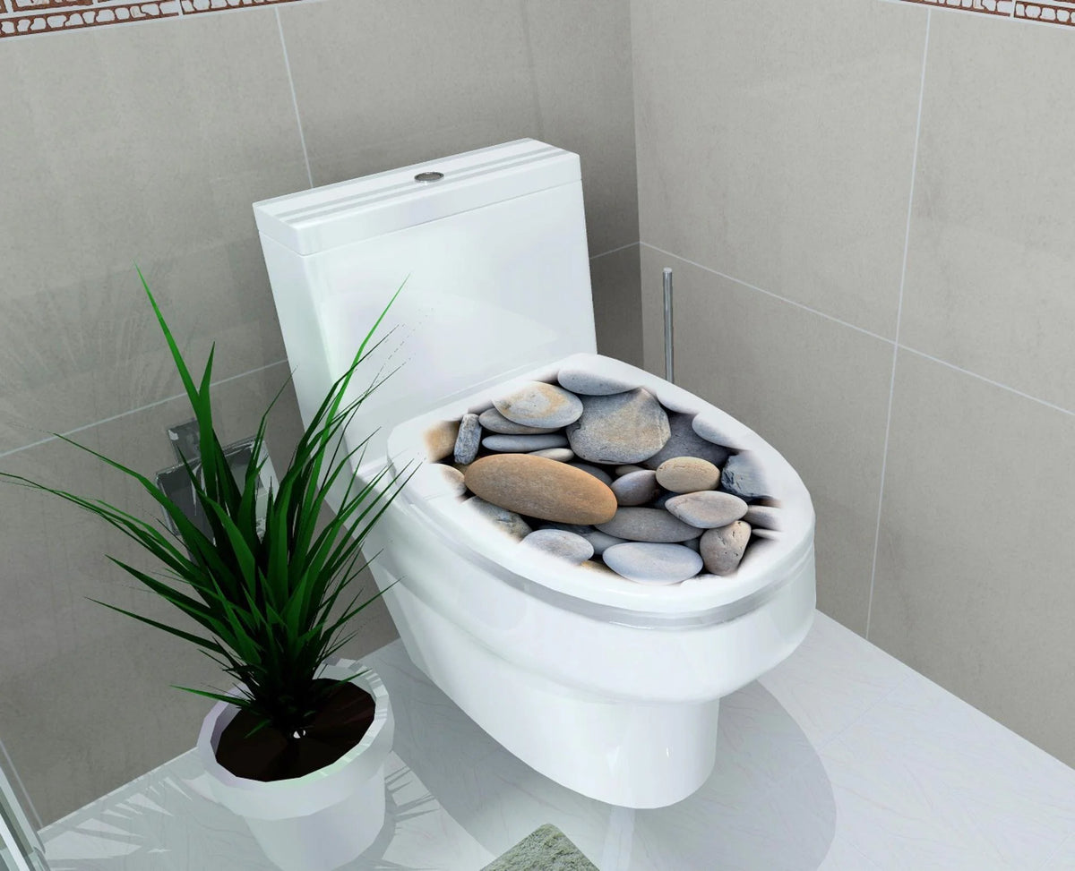 autocollants muraux toilette dessins animés motifs poissons vagues coquillages moderne adhésif couvercle blanc variés