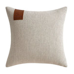 housse coussin moderne géométrique bleu marine marron gris 40x40 50x50 cm polyester coton