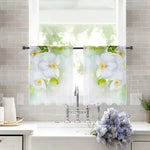 rideau blanc orchidées translucide moderne fenêtre tringle polyester chambre salon