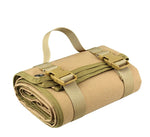 tapis sol pliable tissu nylon camouflage militaire sangles boucles poignée