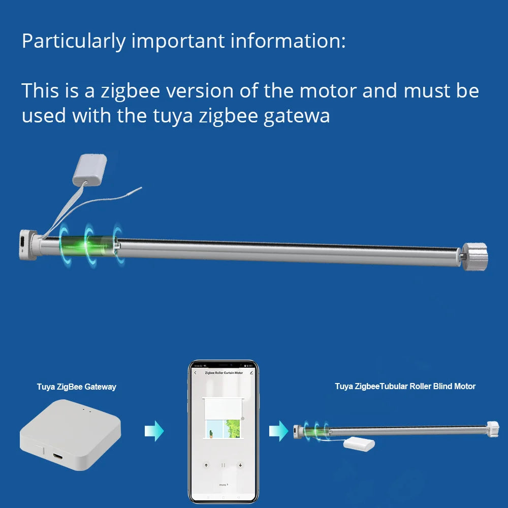 rideau motorisé argenté moderne clips rechargeable compatible google alexa tuya zigbee télécommande