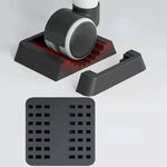 protège roulettes chaise noires rayures horizontales adhésif moderne kit antidérapant sols bois dur