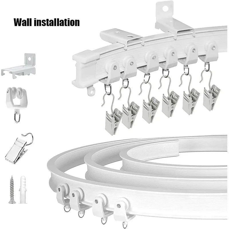rideau fenêtre moderne noir clips acier inoxydable plaque métallique rallonges suspension vis boulons pvc