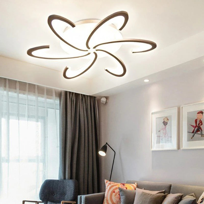 lampe suspendue moderne acrylique floral blanc éclairage quotidien led interrupteur bouton