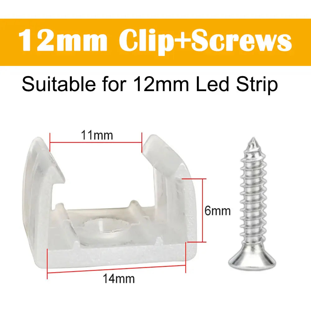 clips fixation tubes led néon transparent vis certification fcc rohs 100pcs 200pcs 50pcs 20pcs