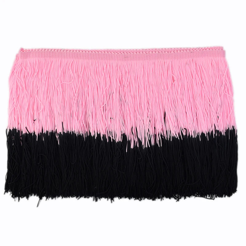 franges dégradées 100% rayonne rose bleu vert noir blanc orange violet modernes 20cm
