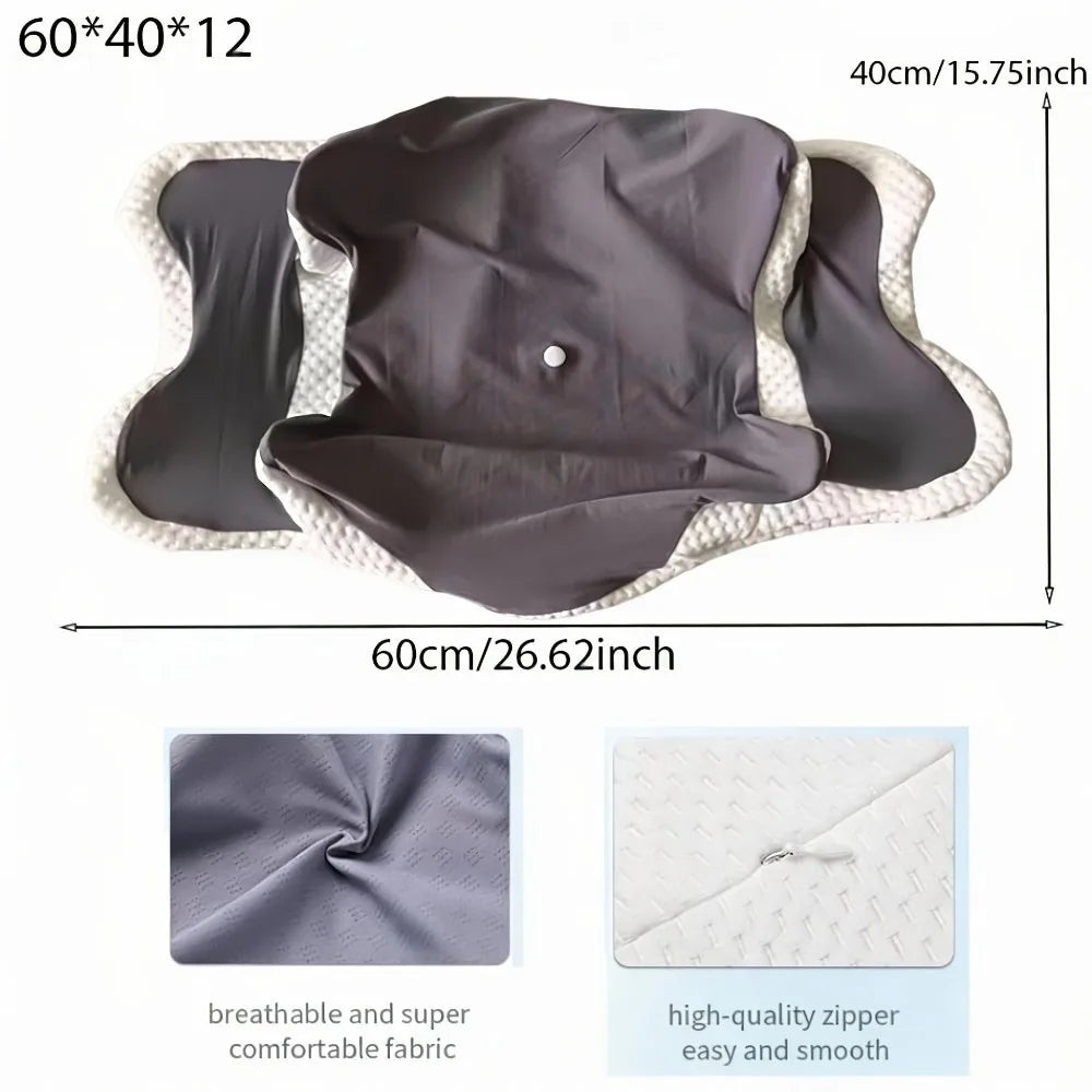 support cervical ergonomique gris doux tissu petit points confortable zip lit maison