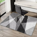 tapis moderne gris noir motif géométrique antidérapant intérieur salon chambre maison décoration
