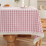 nappe carreaux rose clair blanc classique imperméable polyester extérieur mariage fête valentin 100x140cm