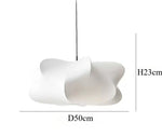 lampe suspendue moderne soie blanche beige forme organique câble noir chambre salon