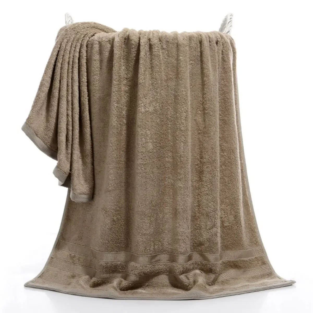 serviettes faciales absorbantes fibres bambou bleu violet beige rayures horizontales moderne