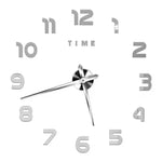 horloge murale moderne aiguilles quartz décoration salon visage unique couleurs argent doré rouge