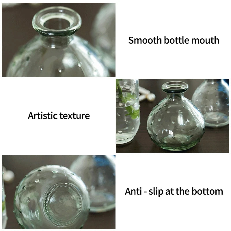 vases transparents modernes artificielles couleurs variées décoration intérieure minimaliste