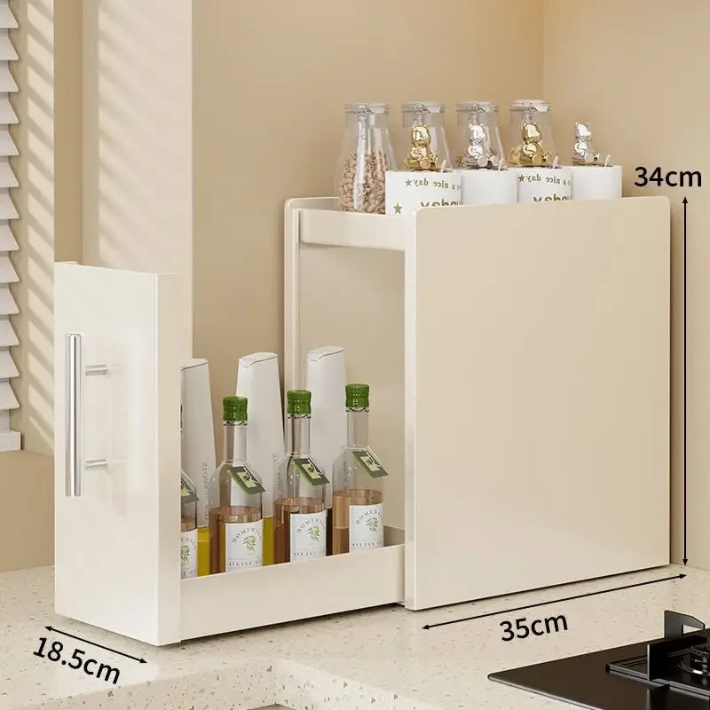 rangement cuisine blanc hexagones moderne multi usages étages poignées condiments outils