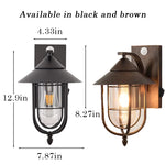 lampe murale extérieure noire classique cage transparente interrupteur mural flux lumineux 249 2000 led