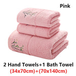 serviettes bambou brodées vert violet rose blanc classiques absorbantes maison