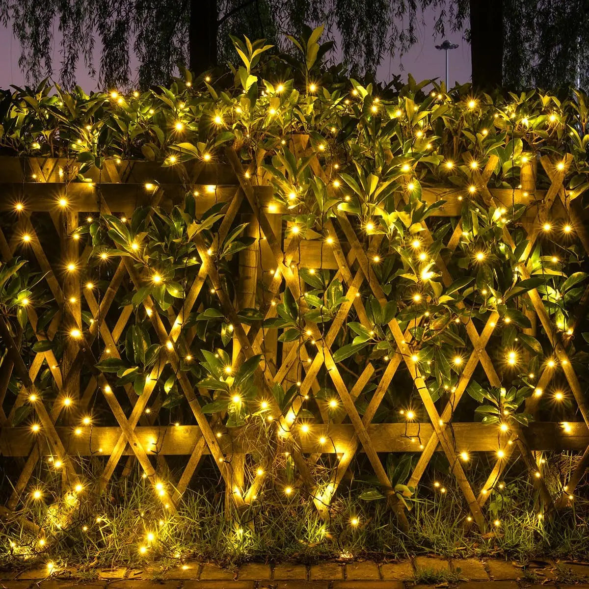 guirlande lumineuse solaire modes blanc points lumineux uniformes patio moderne extérieur festive led ip65