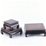 support thé bois gravé classique vase plant plateau artisanal miniature stand display chinese