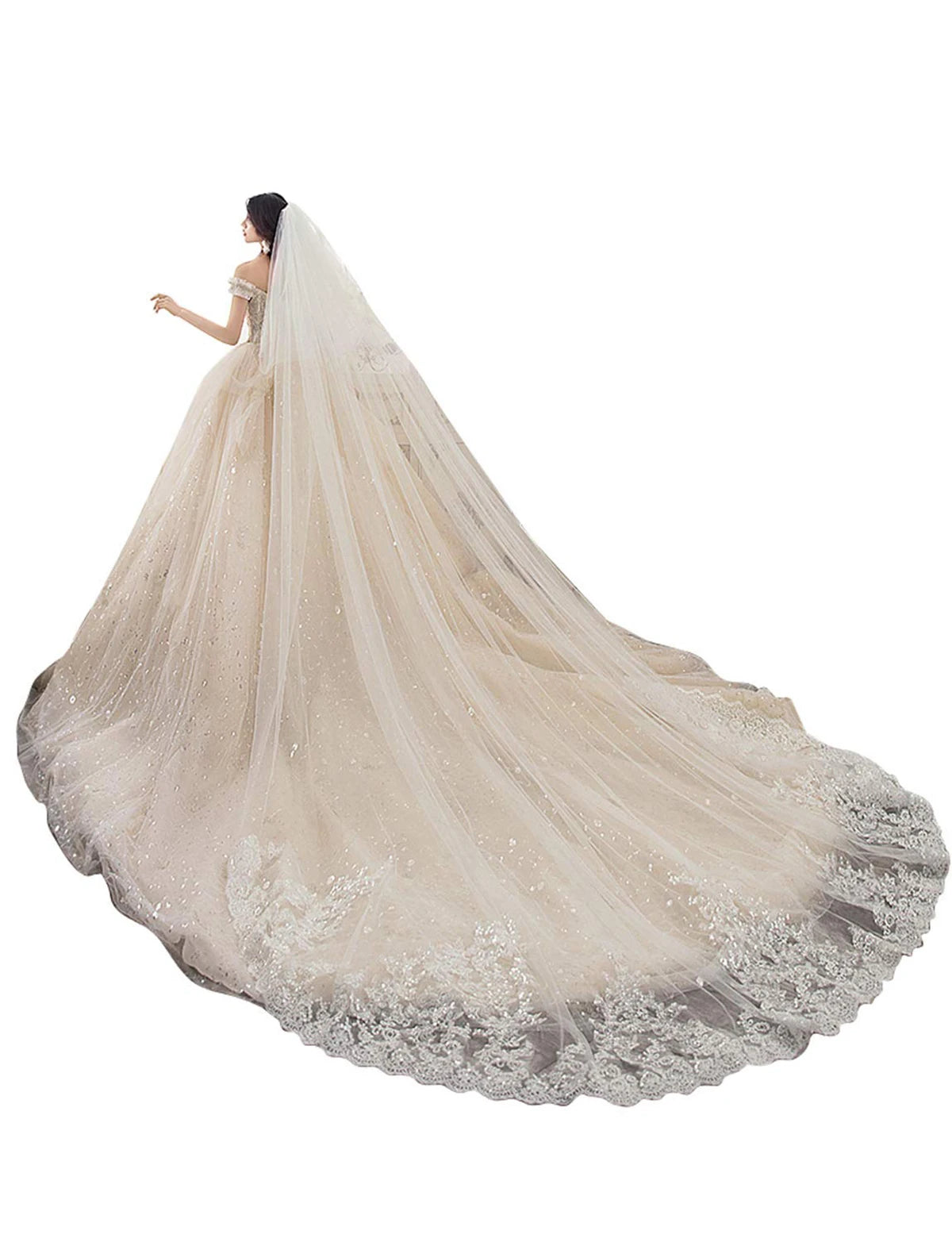voiles mariée blanc dentelle opacité classique fixation invisible longueur épaules femme adulte