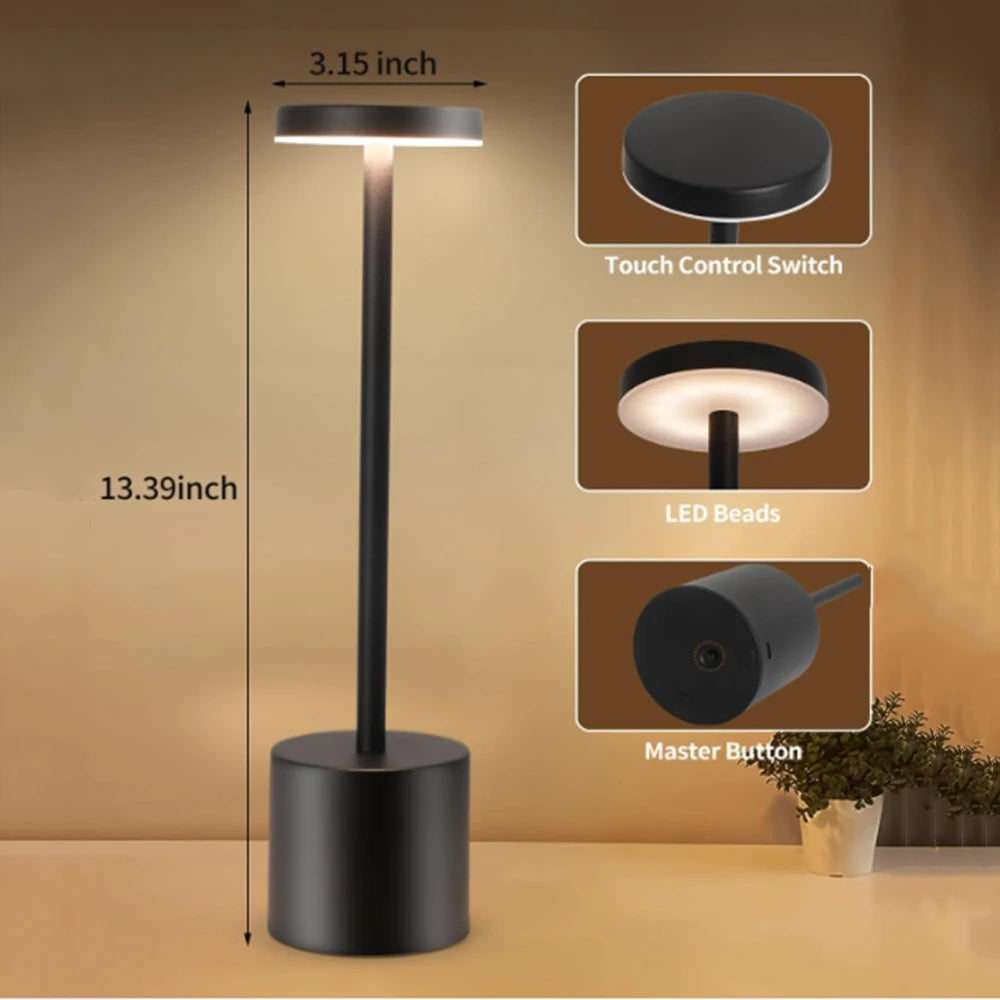 lampe table tactile led rechargeable couleurs réglable moderne minimaliste portable