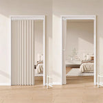 rideau plissé polyester beige clair texture lin moderne opacité pliable sans perçage chambre cuisine