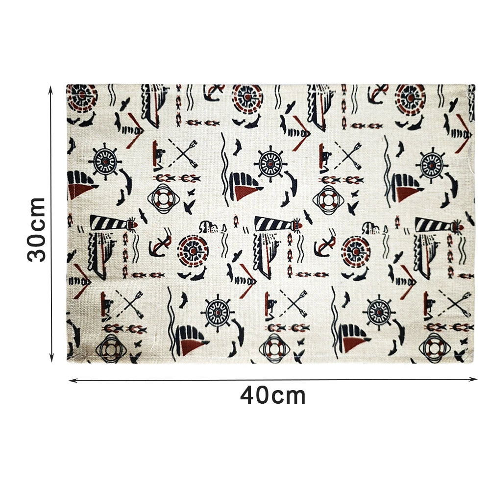 serviettes table tissu coton polyester motif océan poisson sirène marine moderne bleu