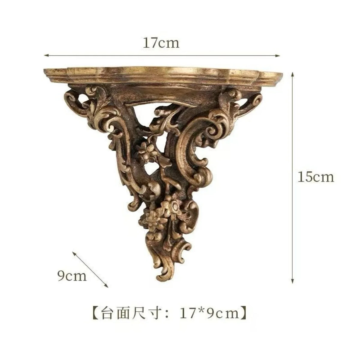 support mural bougie doré ornement végétal classique fixation murale bougie blanche decoration antique européen