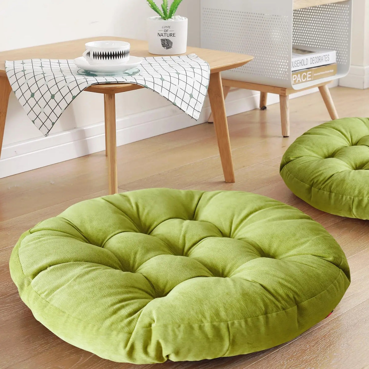 coussin rond velours doux épais yoga méditation relaxation sofa assise moderne confortable