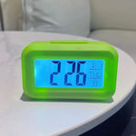 réveil digital horloge table led moderne calendrier alarme multifonction blanc vert bleu rose