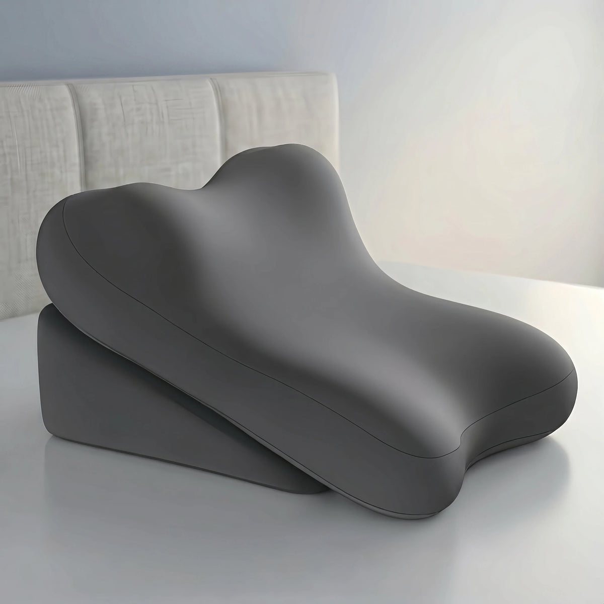 coussin ergonomique mousse mémoire forme coton doux vert clair gris moderne confortable lit canapé