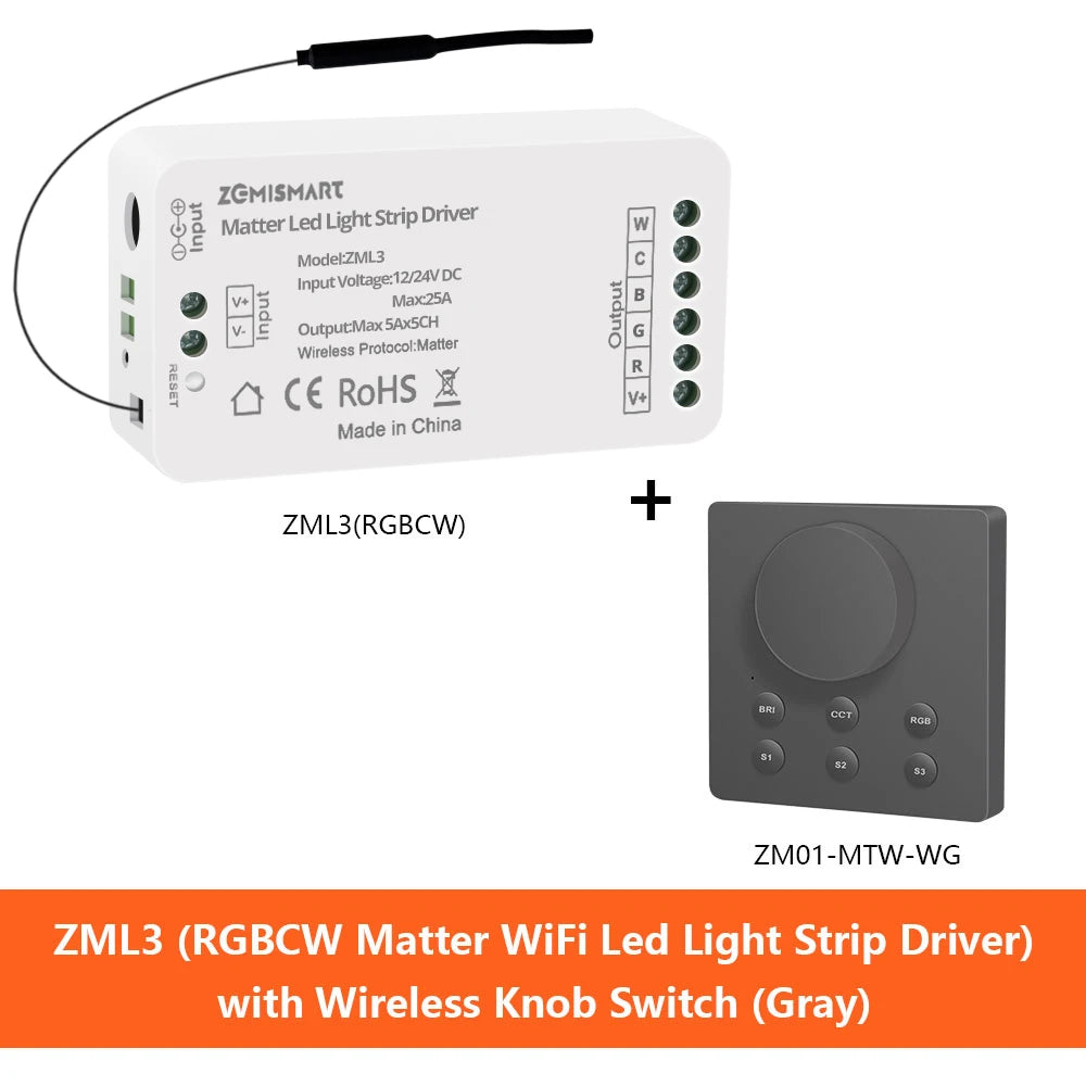 contrôleur bande led blanc moderne alexa google smartthings homekit rgb cw ww