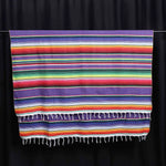 nappe mexicaine serape violet rayures ethnique couverture table mariage festivités