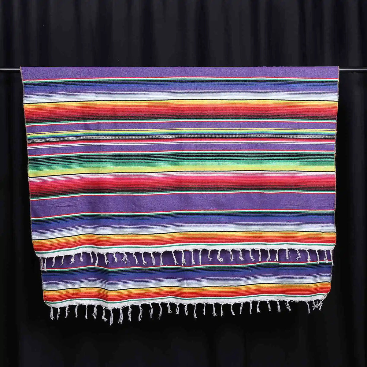 nappe mexicaine serape violet rayures ethnique couverture table mariage festivités